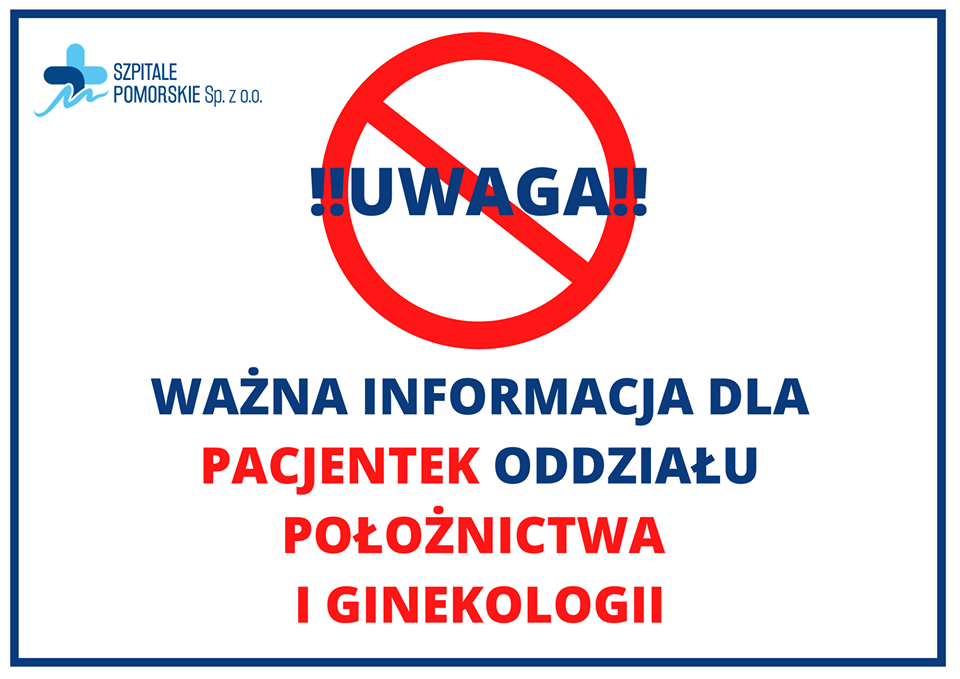 Informacja dla Pacjentek Oddziału Położnictwa i Ginekologii w Szpitalu w Wejherowie